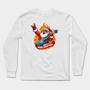 Santa Christmas Rock Long Sleeve T-Shirt